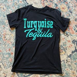 Turquoise & Tequila wester style T-shirt